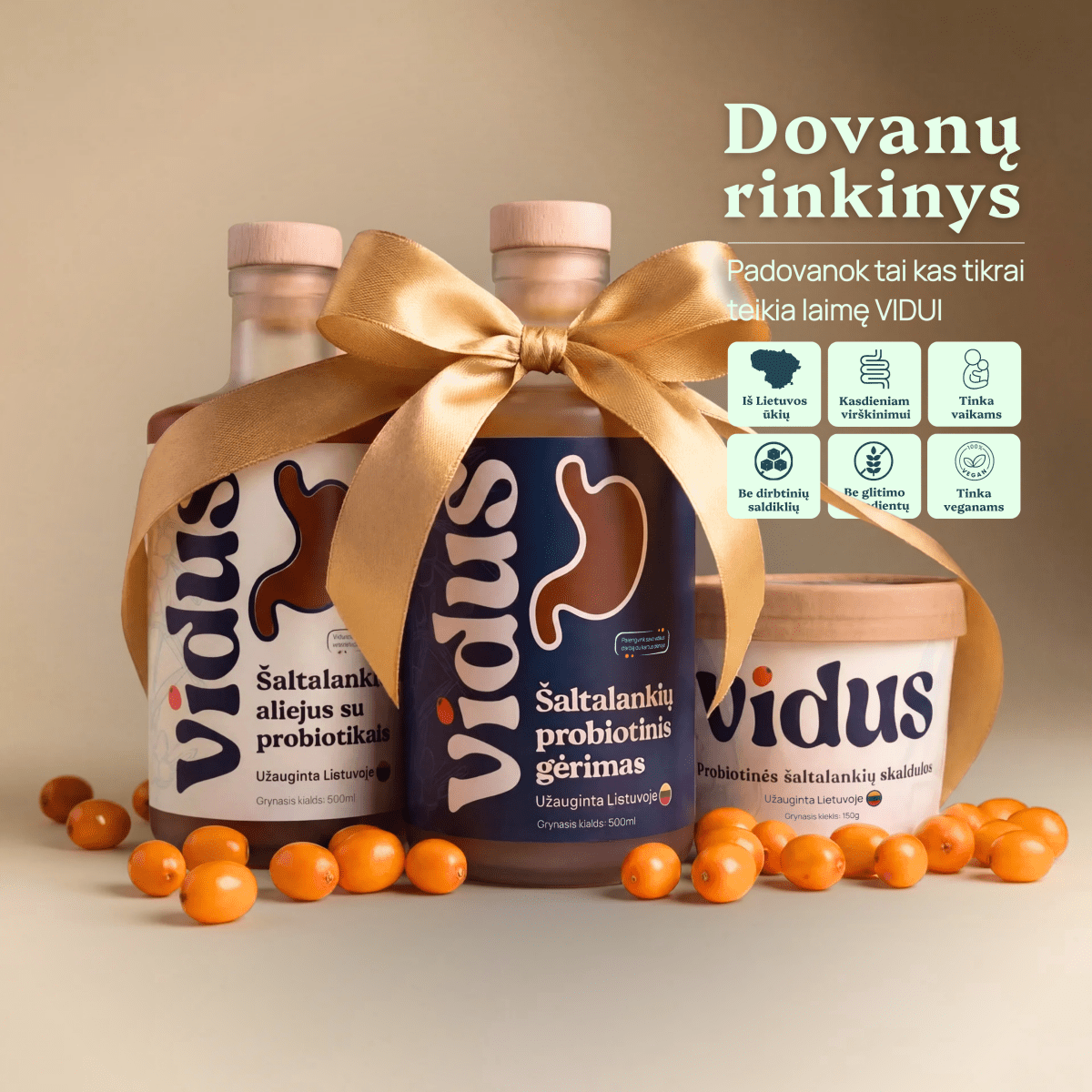 Dovanų rinkinys: Probiotinis šaltalankių rinkinys dėžutėje - tavovidus.lt